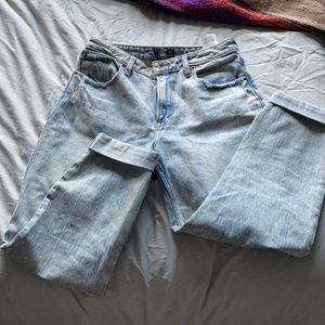 high waisted light washed jeans